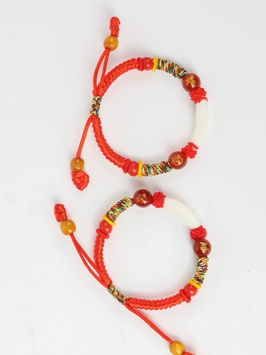 Детский браслет из красной нити ручной работы, китайский гороскоп, цвета киновари