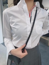 THOM BROWNE shirt TB classic Oxford poplin men and women same access control three bar striped shirt