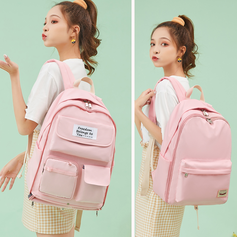 Elementary school student's school bag girls junior high school students large capacity Korean version girls three to six grade double shoulder bag mesh red scapegoat