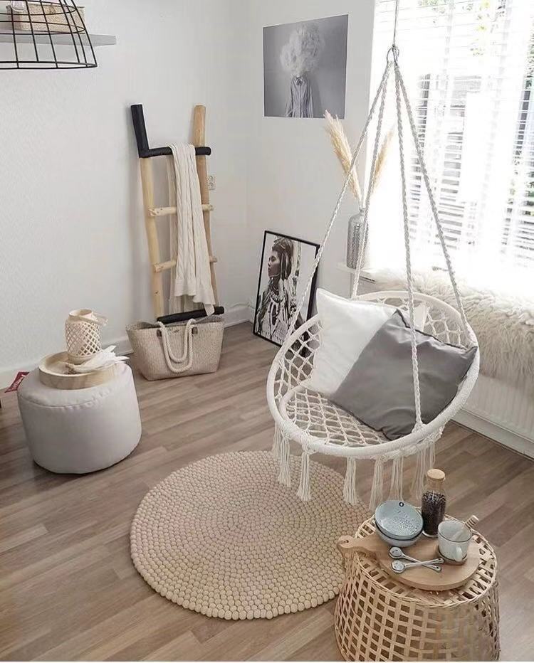 innet red teenage girl streaming Su Hanging Chair Bed Cradle swing Indoor Balcony Nordic Shake the same Hanging Room