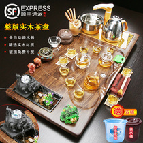 Tea set set household fully automatic one living room solid wood tea tray whole set of office meeting guest kung fu ceramic teapot