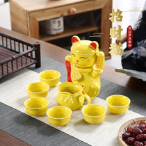 Wealth cat lazy anti-scalding automatic tea set home kung fu tea maker teapot tea tea ceremony accessories