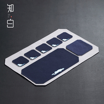 Zhibai waterproof tea mat tea tea mat tea tea flag dry tea cloth simple tea accessories kung fu tea ornaments zero match