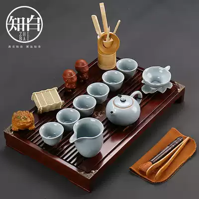Tea set set set household whole living room tea small tea table solid wood water storage tea tray office tea tea tea ceremony