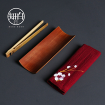 Zhibai tea ceremony three-piece tea tray accessories tea towel bamboo clip kung fu tea ceremony tea cloth tea cloth tea cloth