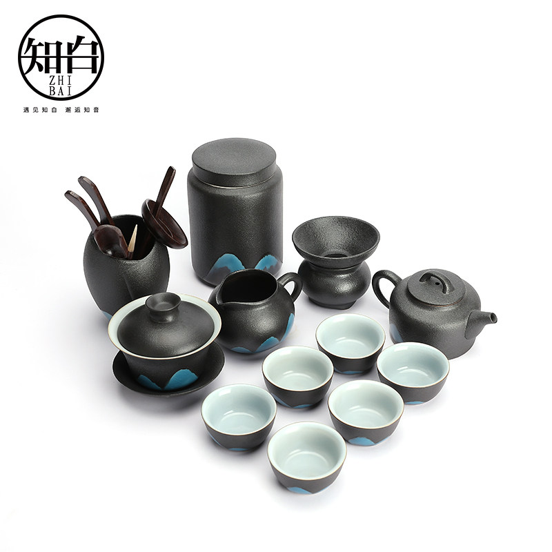 Tea set Household Japanese Kung Fu ceramic handmade tea maker Simple office drinking tea tea pot Tea cup