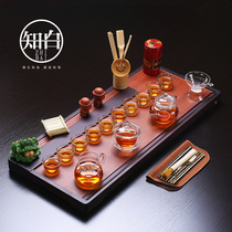 Zhibai heavy bamboo tea tray set simple modern kung fu tea set commercial household tea set set drainage tea table