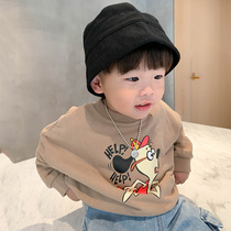Boy Sweatshirt Spring Autumn Thin section Round Collar Loose No Hat Dogs Cartoon Printed Children Clothes Baby Long Sleeve Blouses