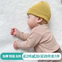 Childrens Autumn Clothes Single Piece Warm Underwear Blouse Blouse Winter Streaks Thickened Baby Inner Hitch Baby High Neckline Undershirt