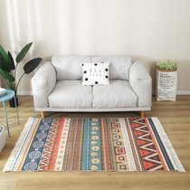Bohemia ethnic carpet cotton and linen hand-woven homestay living room bedroom bedside Moroccan household carpet