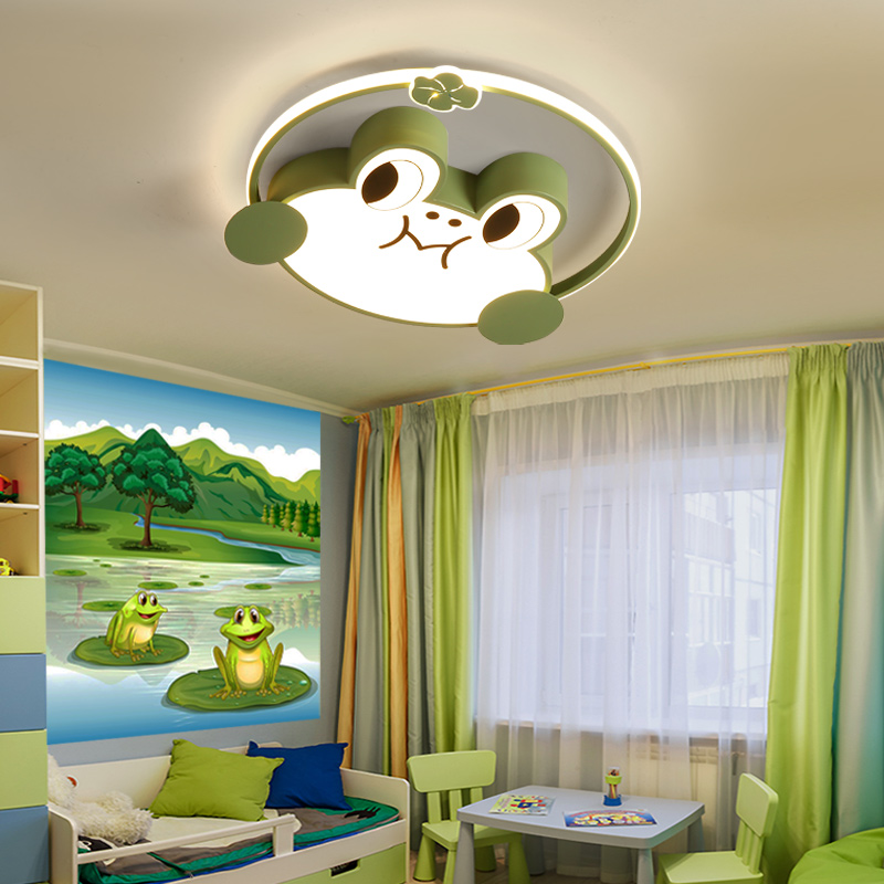 Children's room modern cartoon smart ceiling creative small frog boys and girls kindergarten hall bedroom room lamp