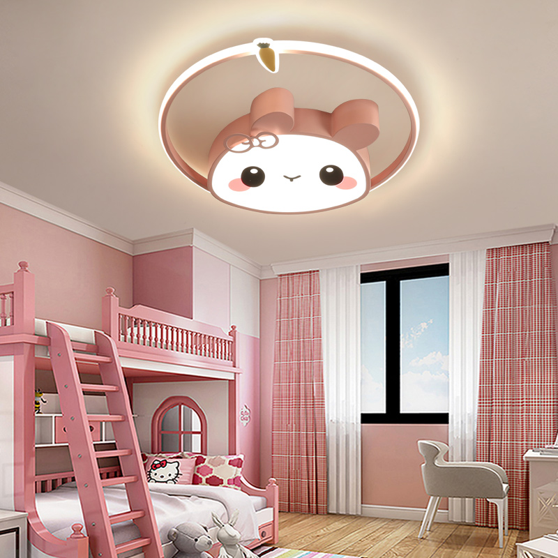 Children's room modern cartoon smart ceiling creative small white rabbit small pink rabbit boys and girls kindergarten bedroom room