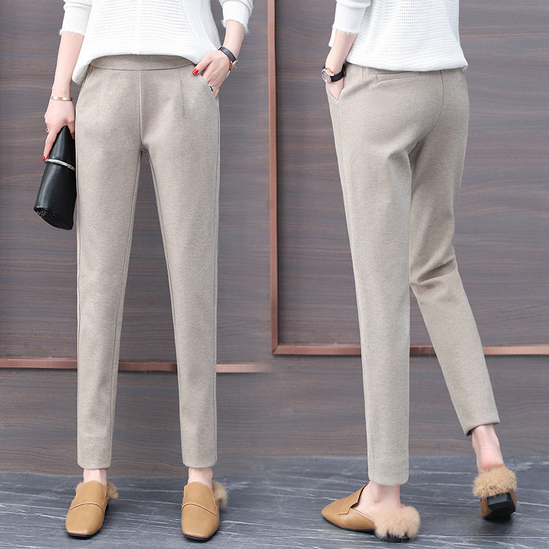 Wool pants autumn and winter 2022 new loose casual women's pants high waist slimming all-match radish harem pants women
