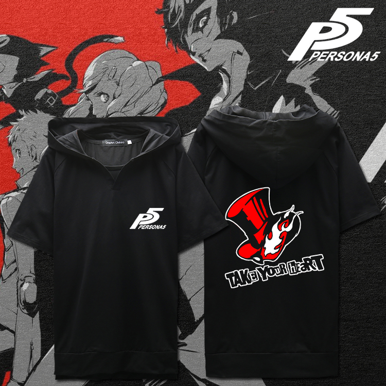 Tide Goddess Persona Peripheral P5A Morgana Ammonium Lotus Anime T-shirt Two-dimensional Summer Short Sleeve Sweater