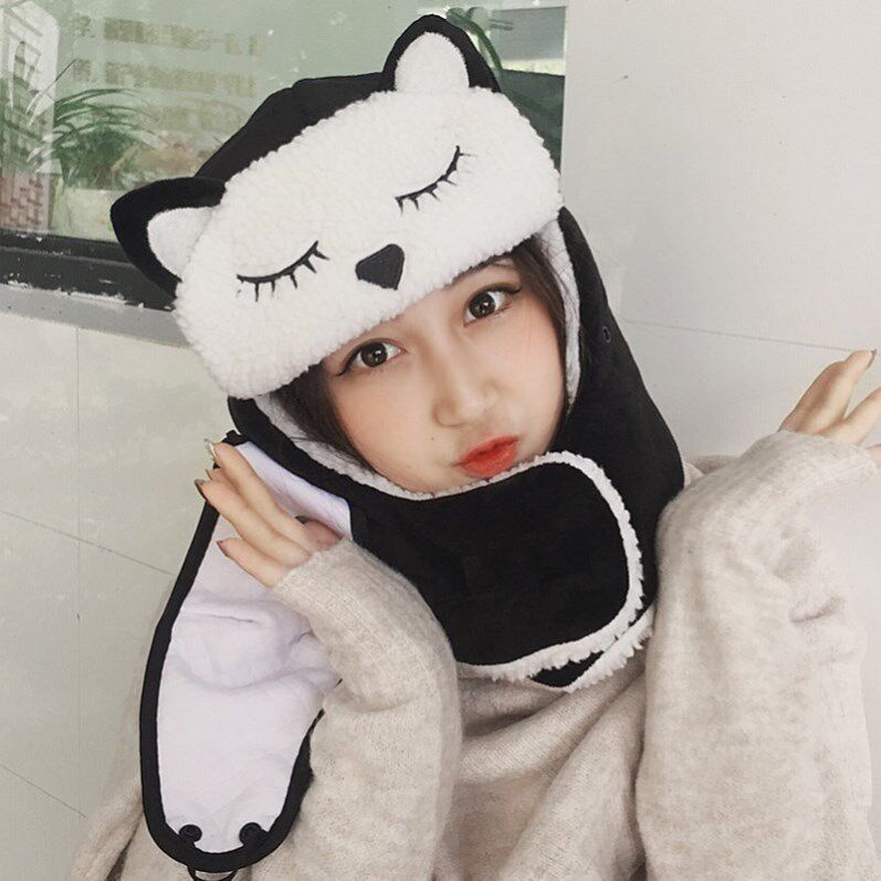 Integrated handmade locomotive stars in the same section Children's glasses Men's Lei Feng Hat female Han version cute Baotou Ladies