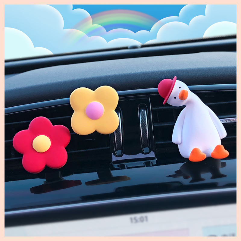 Car Perfume Fragrance Air Conditioning Air Outlet Cute Mesh Red Refueling Duck Car Accessories Swing car Supplies big All