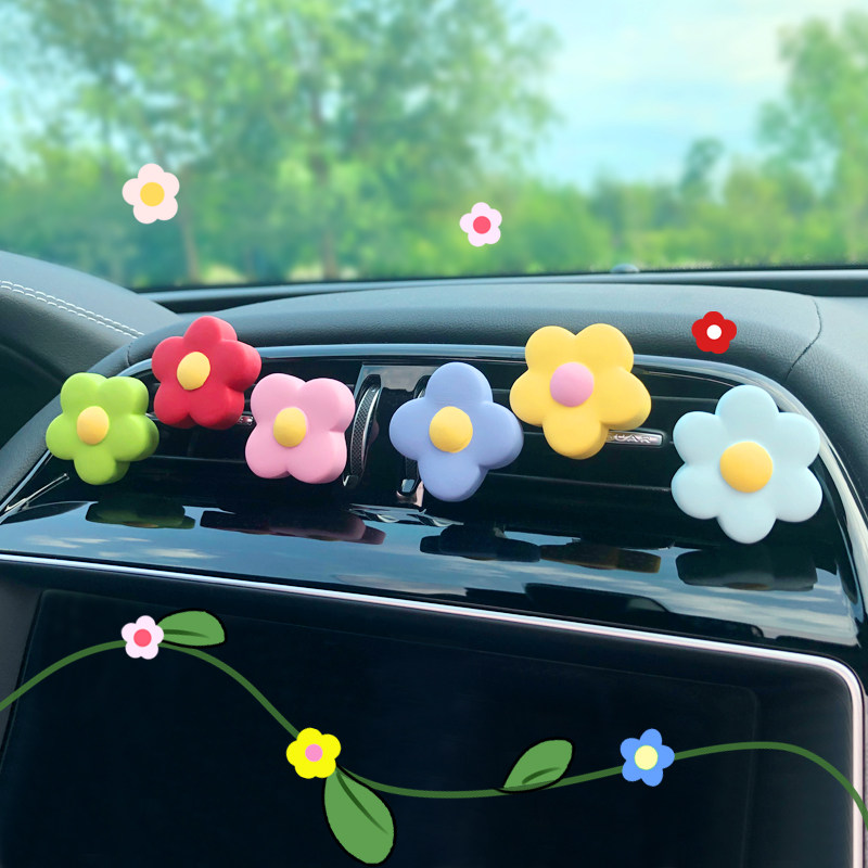 ins Automotive Air Conditioning Air Outlet Decoration Cute and Elegant Little Flowers On-board Perfume Fragrant Lavender Accessories Hem