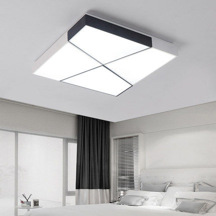 Led Ceiling Lamp Scandinavian Black and White Creative Geometric Rectangular Living Room Modern Minimalist Dining Room Bedroom Study Lamps