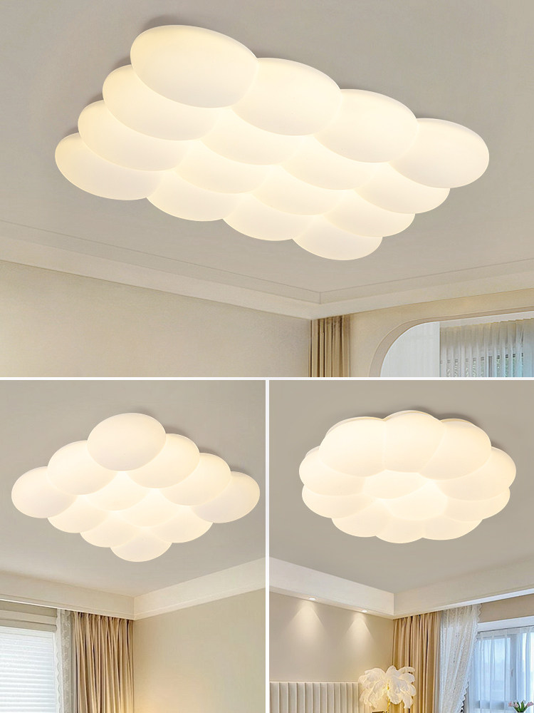 2025 New Cream-Style Bubble Led Ceiling Light for Living Room, Warm and Romantic, Eye-Protecting Bedroom Light, Dining Room Light
