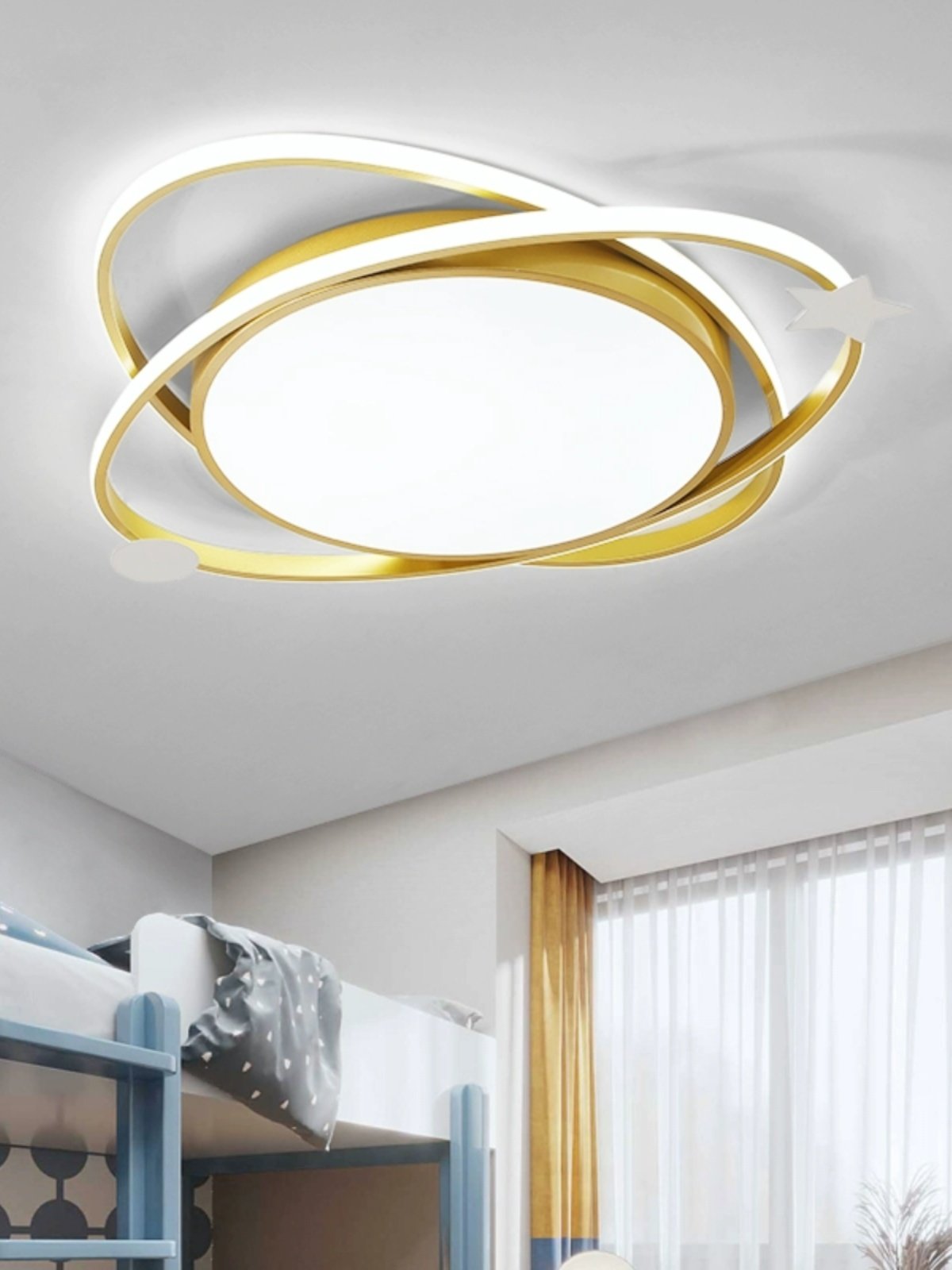 Scandinavian Kidsren's Room Led Ceiling Lamp Master Bedroom Boys and Girls Smart Creative Stylish Eye Protection Planet Lighting