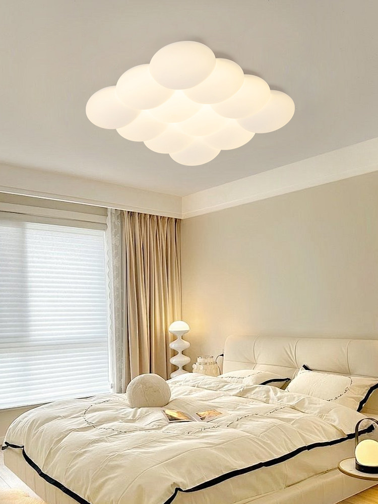2025 New Cream-Style Bubble Led Ceiling Light for Living Room, Warm and Romantic, Eye-Protecting Bedroom Light, Dining Room Light