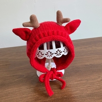 Chinese New Years Eve baby Christmas hat baby girl child girl Christmas deer corner red hat hair line hat boy