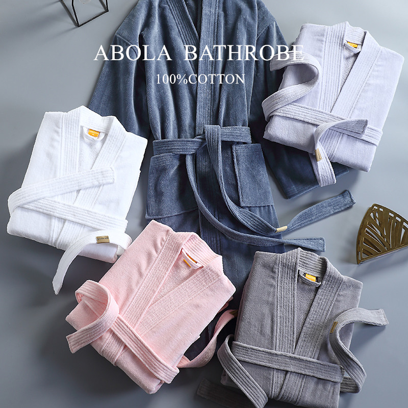 Bathrobe-style bath towels for men's long version sleeping robes pure cotton towels Absorbent Spring And Autumn Bathing Suit Lovers full cotton Summer