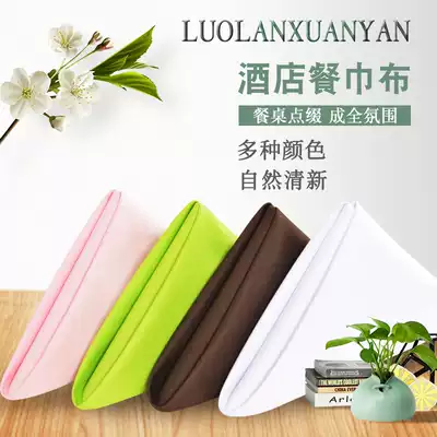 Cotton solid color cup cloth Western restaurant napkin Hotel restaurant dining room white cup cloth Red folding flower mouth cloth