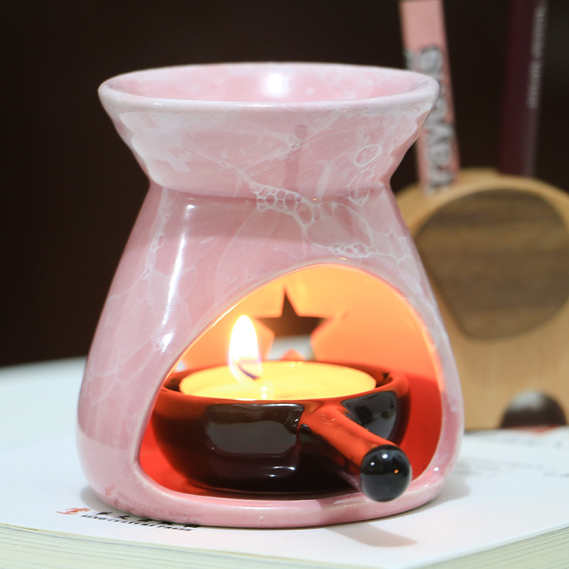 Small ceramic aromatherapy lamp essential oil lamp candle bedroom simple modern aromatherapy stove incense burner essential oil stove beauty salon