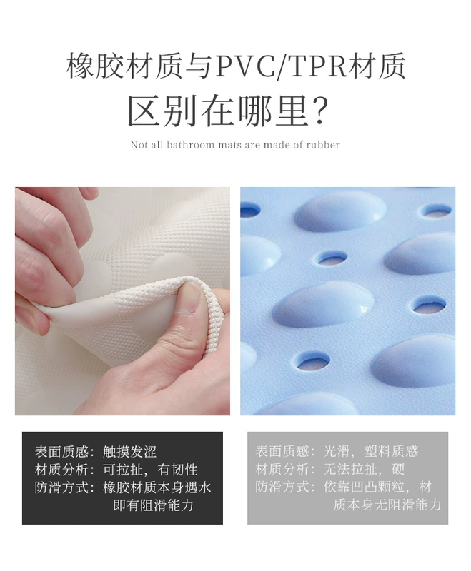 Phòng tắm mat mat tắm không thấm nước mat phòng tắm nhà tắm vỡ silicone kháng mat mat tắm lớn - Thảm sàn