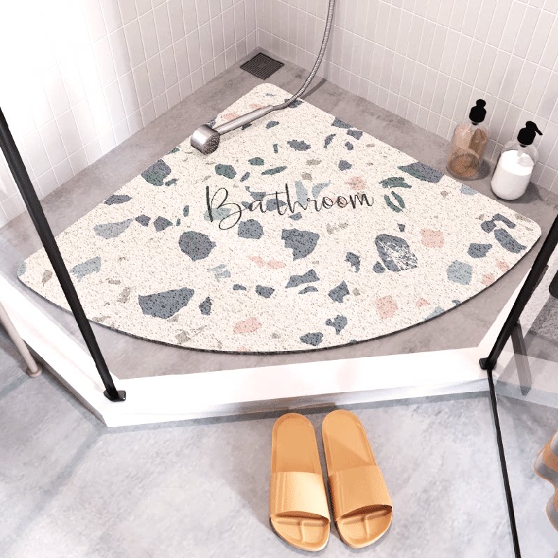 Cuttable fan-shaped bathroom floor mat shower room toilet new non-slip pad water-proof moisture-proof pad shower room foot pad