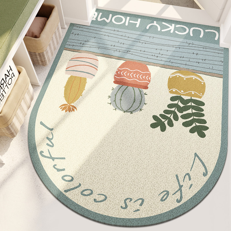 Nordic ins entrance door creative round can be cut into the door wire circle floor mat porch door mat mat carpet household