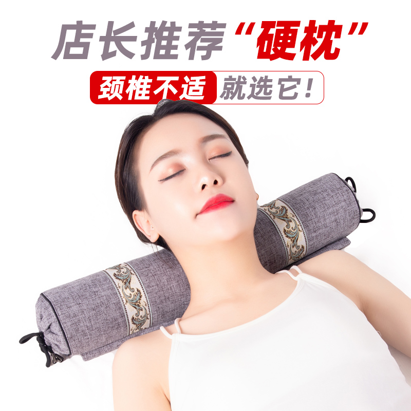 Cylindrical buckwheat skin cervical pillow candy-shaped round pillow Cassia TRIA summer cervical massage heating hot compress Wormwood hard pillow