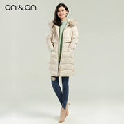 ON-ON-Ann2020 Winter mới Hàn Quốc phiên bản của rắn màu giản dị thẳng lên cơ thể vừa vặn eo xuống áo khoác xuống đội mũ trùm đầu