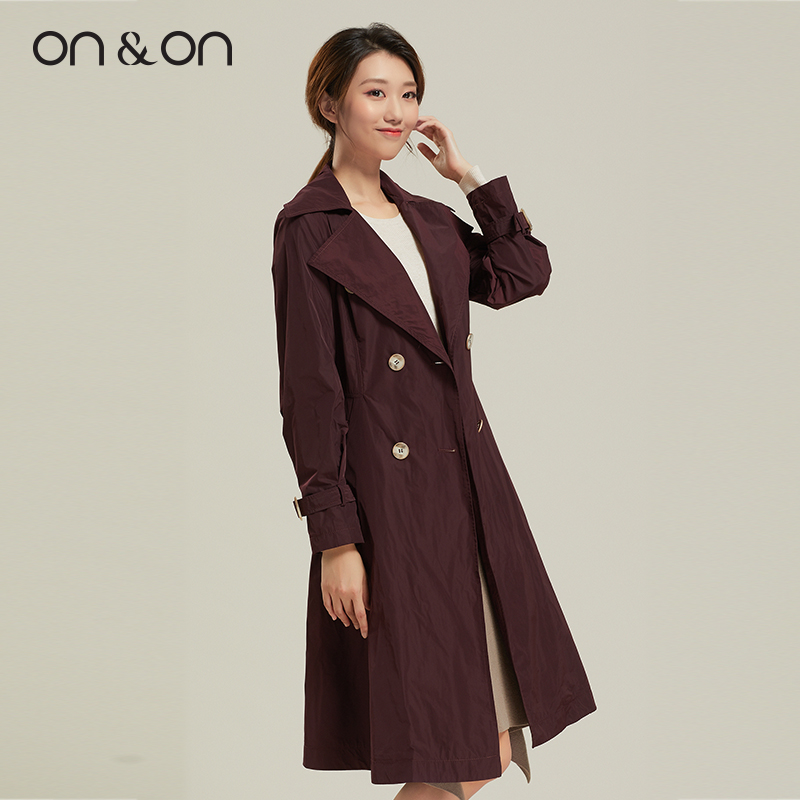 ON-ON-Anian 2020 mùa thu mới của Hàn Quốc phiên bản Casual rắn màu Loose Suit Collar eo áo gió Coat Woman