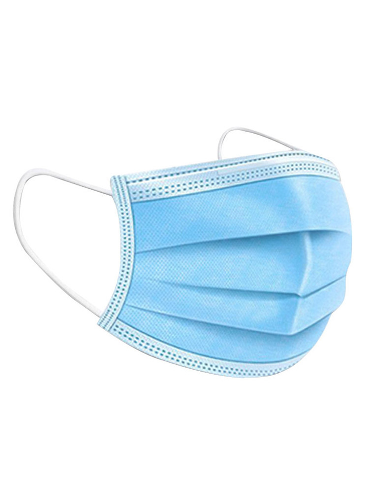 Disposable blue protective mask non-woven three-layer anti-splash dust mask flat 50 pieces with meltblown cloth
