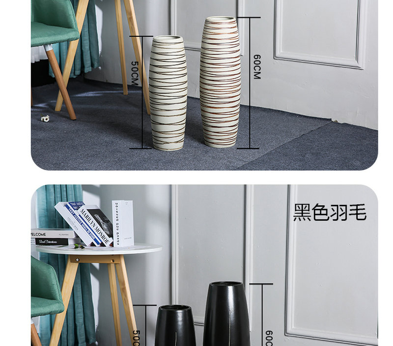 Jingdezhen ceramic dry flower lucky bamboo vases, flower arrangement sitting room home decoration I and contracted Nordic landing place