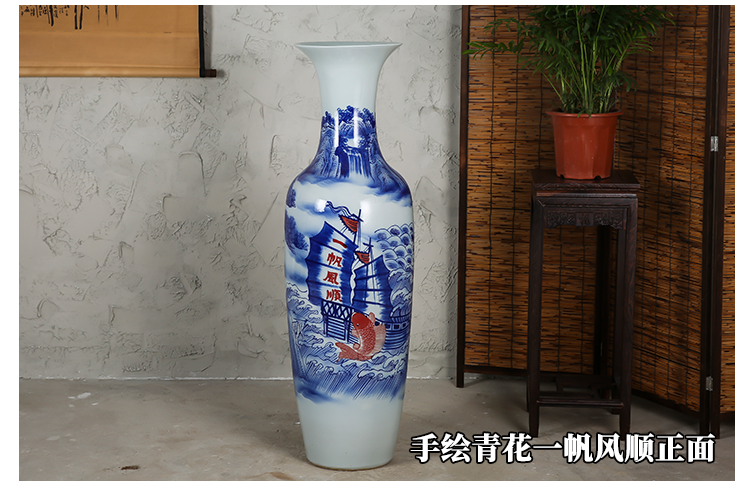 Jingdezhen ceramics vase of large sitting room adornment hand - made figure many splendid future was plain sailing