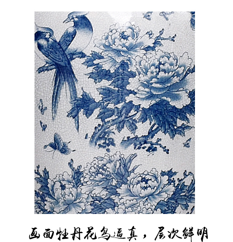 Jingdezhen porcelain of large vases, ceramic flower arrangement craft sitting room adornment villa hotel furnishing articles crackle