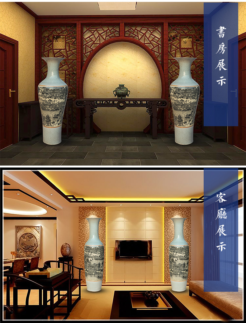 Jingdezhen ceramics of large vase furnishing articles of Chinese style villa sitting room adornment crackle antiques