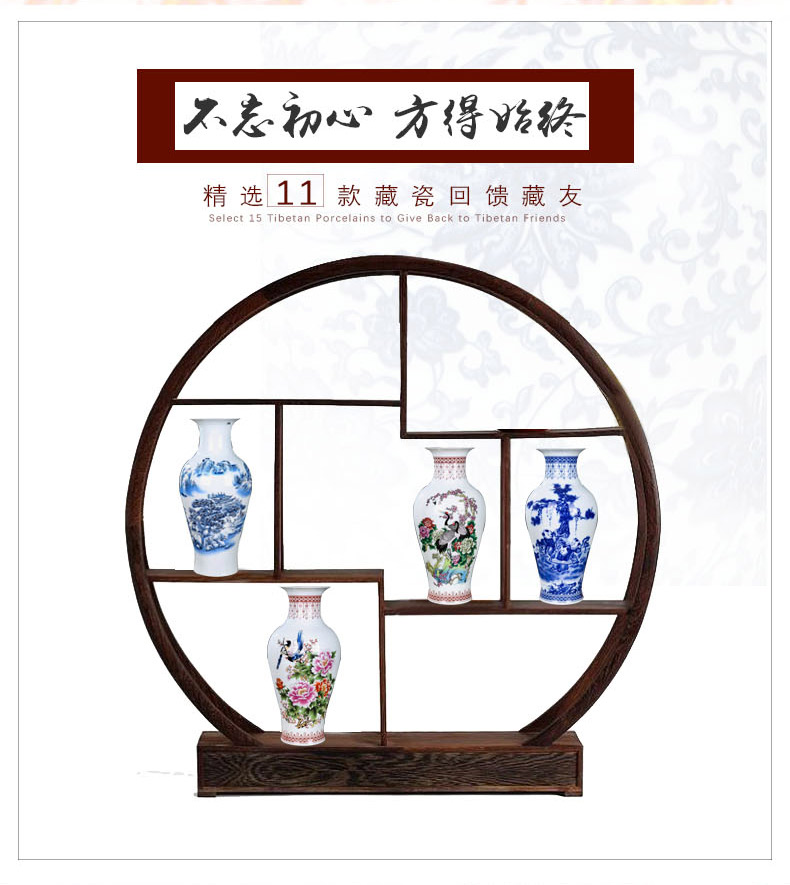 Jingdezhen ceramic blue and white porcelain vase archaize furnishing articles flower arranging, blue and white landscape new sitting room of Chinese style household act the role ofing is tasted