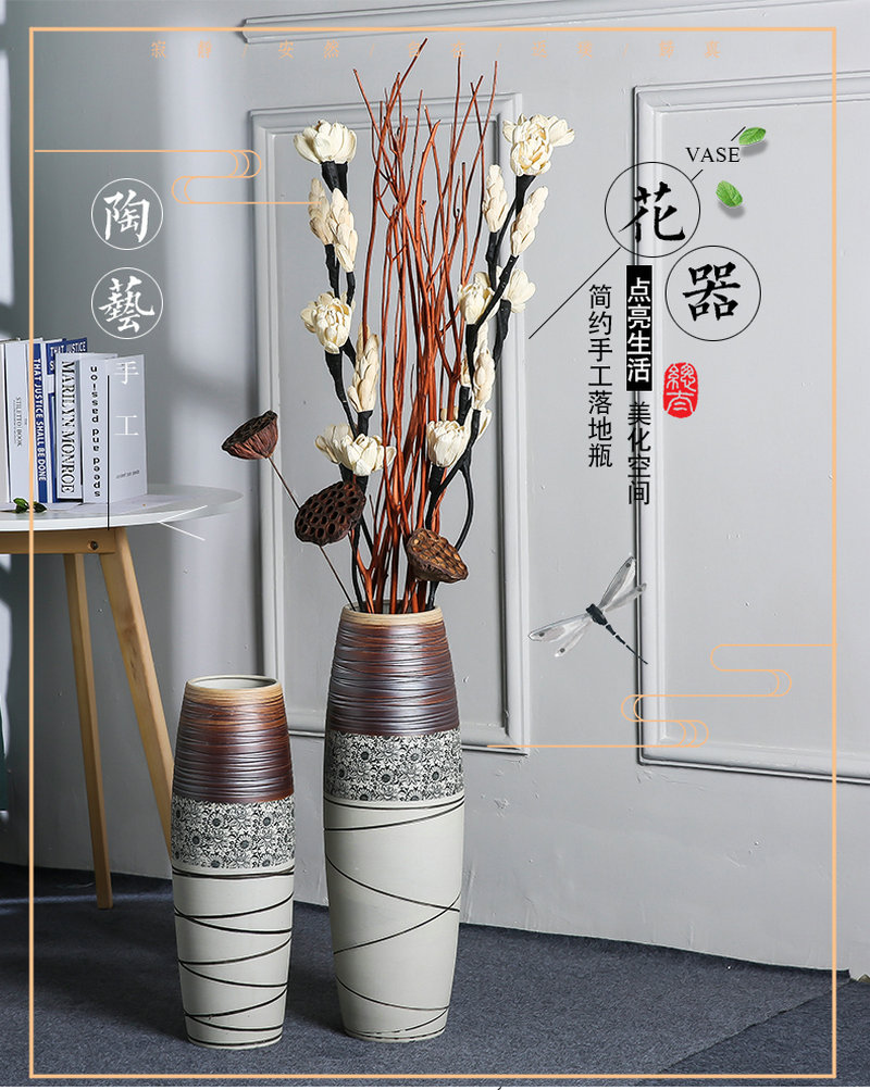 Jingdezhen ceramic dry flower lucky bamboo vases, flower arrangement sitting room home decoration I and contracted Nordic landing place