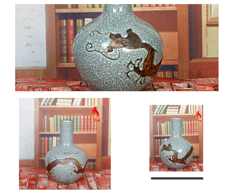 Jingdezhen ceramic vases, antique up on crackle dragon tree Chinese handicraft furnishing articles in the living room