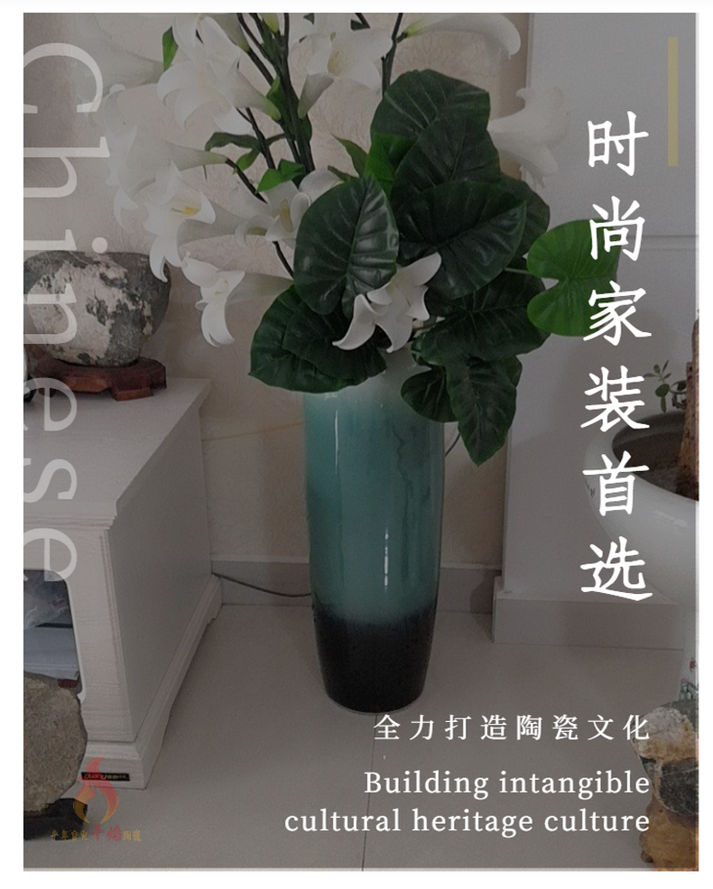 Jingdezhen ceramics vase landing dried flowers the glossy glaze sitting room adornment is placed lucky bamboo flower arrangement home decorations