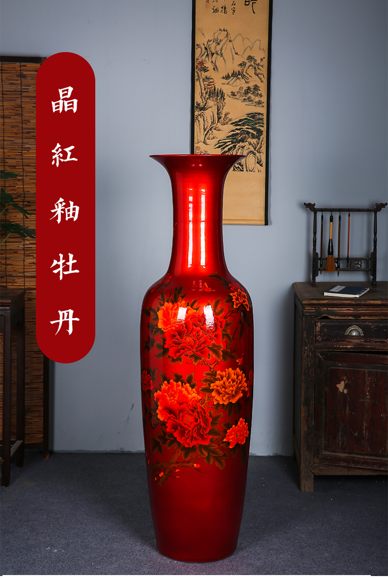 Jingdezhen ceramics glaze landing large crystal vase sitting room the opened flower arranging I household adornment furnishing articles