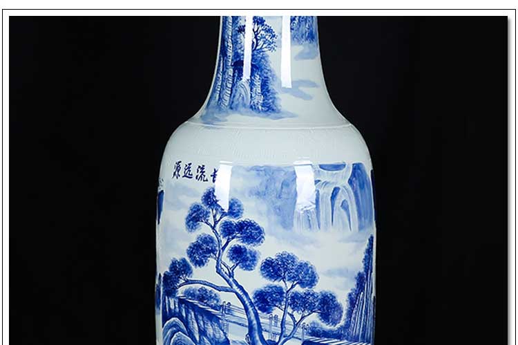 Thousands of flame jingdezhen ceramics of large blue and white landscape has a long history in the hand is blue and white porcelain vase splendid future