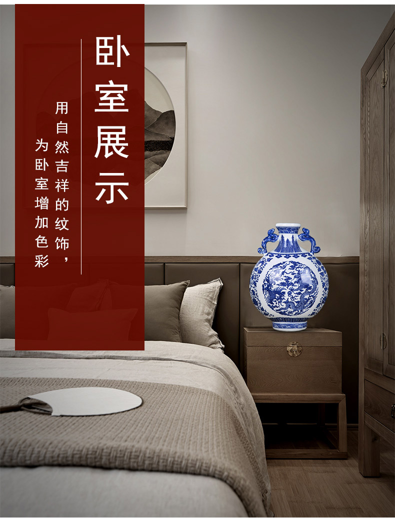 Antique vase of blue and white porcelain of jingdezhen ceramics living room TV ark, furnishing articles have the Chinese style household decorations