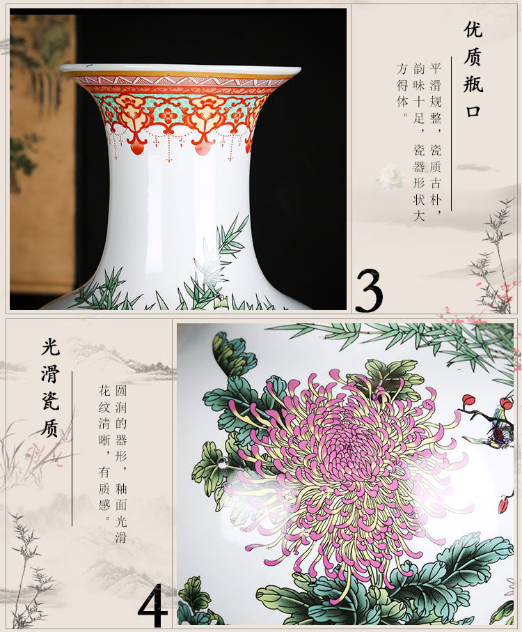 Large vases, sitting room of Chinese style household adornment antique porcelain of jingdezhen ceramics furnishing articles name plum by of birds