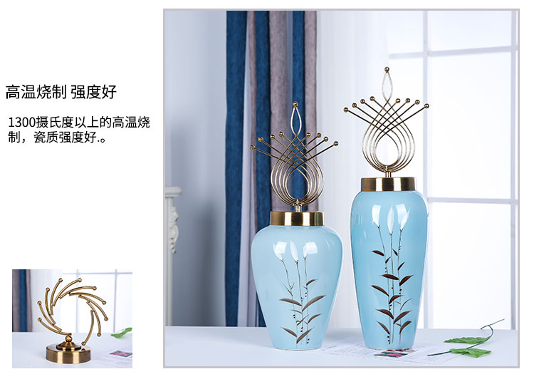 Jingdezhen ceramics vase Nordic hand - made flowers, dried flowers, European contracted flower arrangement sitting room adornment is placed