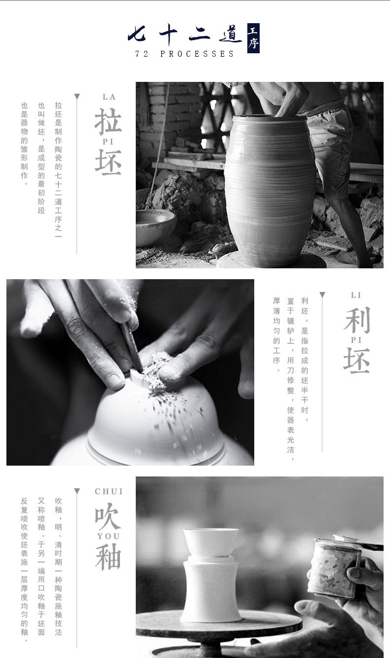 Jingdezhen ceramic pure hand draw large vase sitting room feng shui furnishing articles blooming flowers, flower arranging hotel arts and crafts